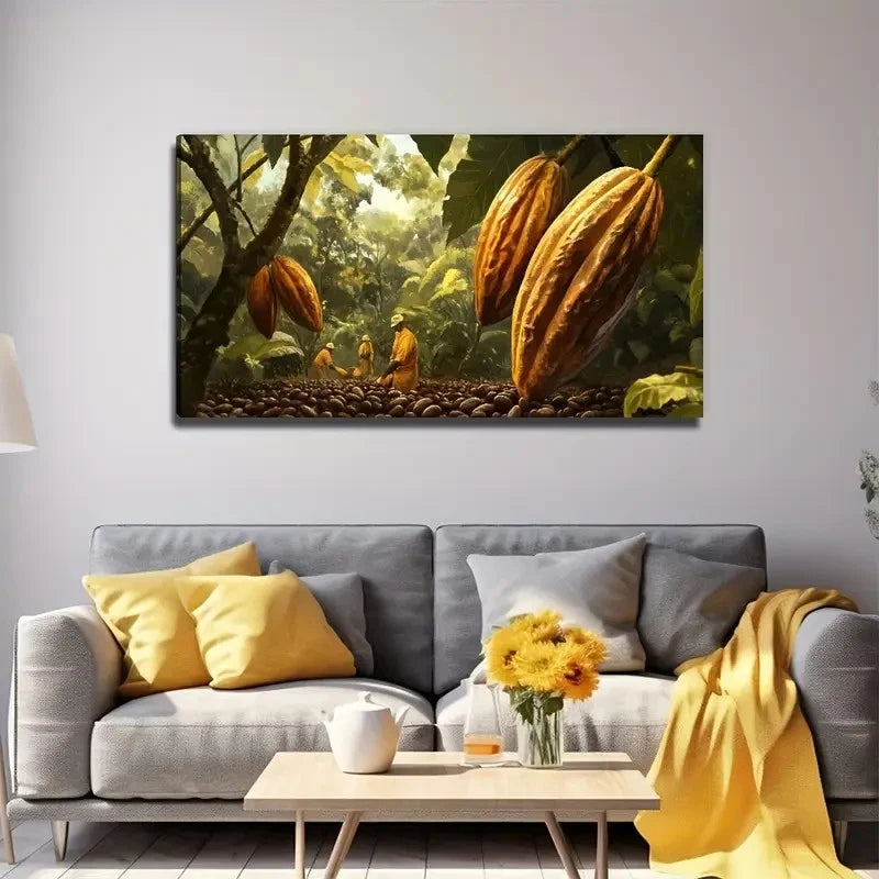 Cocoa Plantation Suitable Wall Art Canvas Office Home Room Framed 120x60cm
