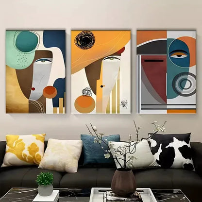 3pcs Picasso-Inspired Abstract Modern Wall Art Set Canvas Unframed - High Quality Print 100% Australian Made Wall Canvas