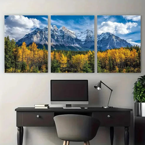 3pcs Banff National Park Alberta Canada Travel Wall Art Canvas Unframed - High Quality Print 100% Australian Made Wall Canvas