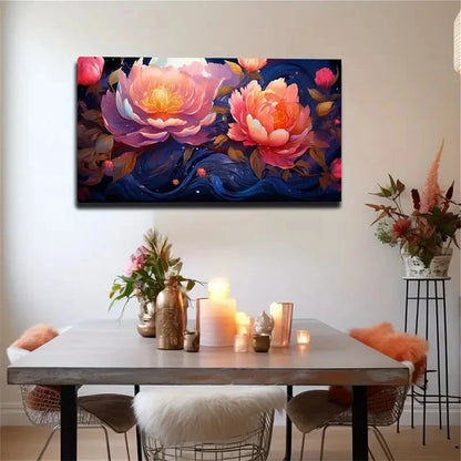 Bright Flowers Wild Suitable Wall Art Canvas Office Home Room Framed 120x60cm