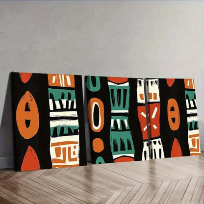 3pcs African patterns Shapes Colors Designs Wall Art Set Canvas Unframed - High Quality Print 100% Australian Made Wall Canvas - Bella Home Decor
