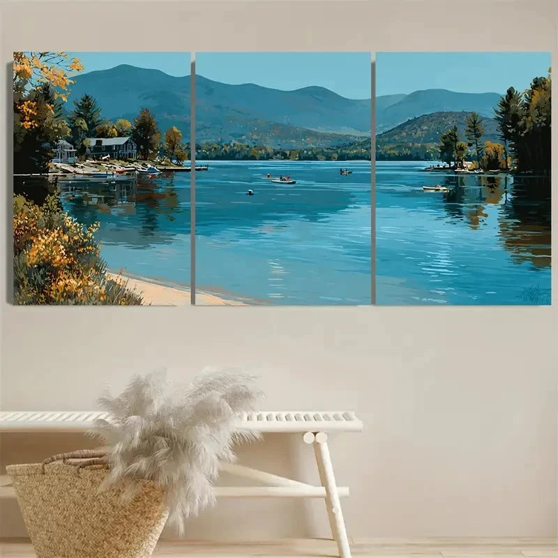 3pcs Ossipee Lake New Hampshire Metal Print Ready to Hang Art