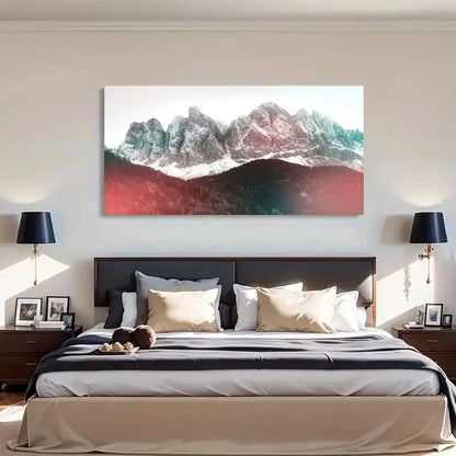 Capped Mountains During Daytime Wall Art Canvas Office Home Room Framed 120x60cm