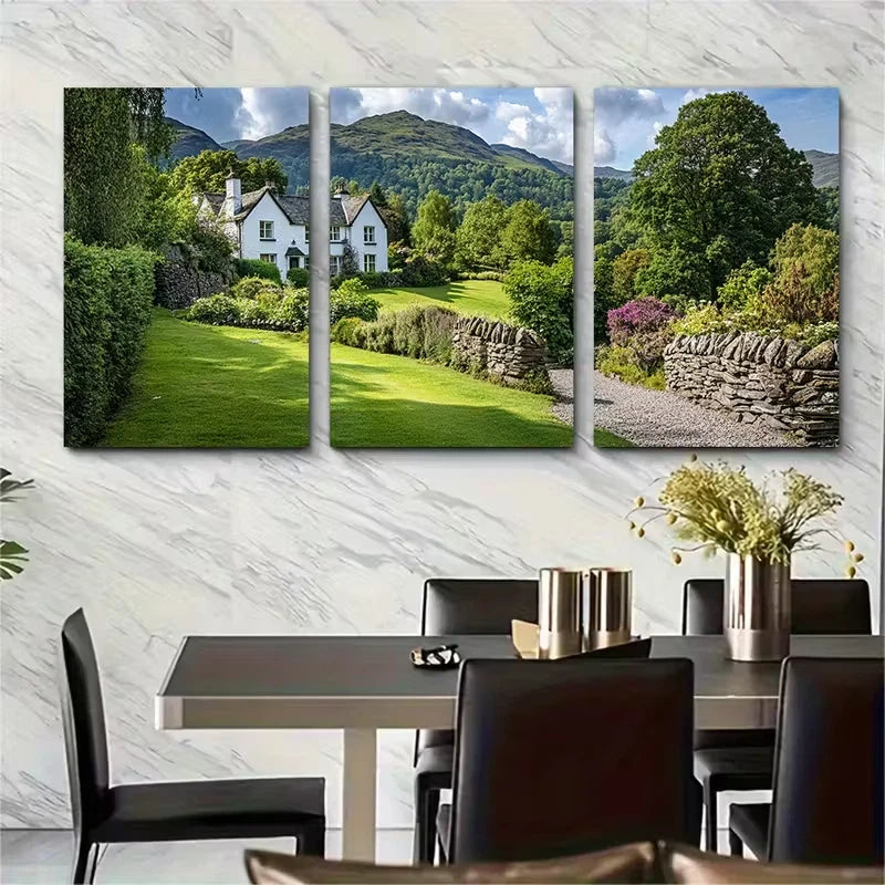 3pcs Grasmere Travel Prints Lake District Metal Print Ready to Hang Art