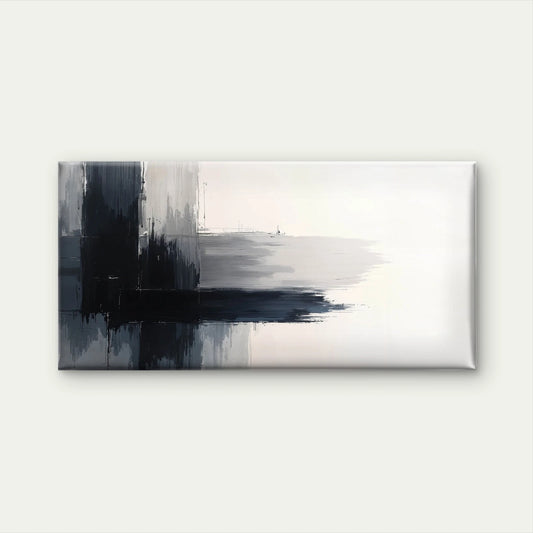 Minimalist Grey Black Abstract Wall Art Canvas Office Home Room Framed 120x60cm