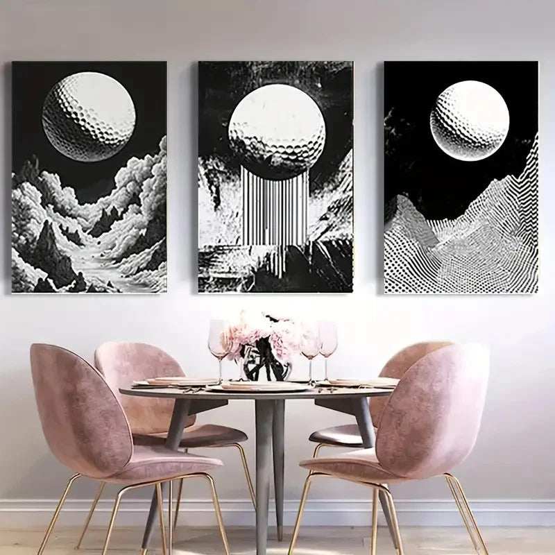 3pcs  Featuring Disco Ball Design Wall Art Set Canvas Framed 40x60cm - High Quality Print 100% Australian Made Wall Canvas Ready to Hang - Bella Home Decor
