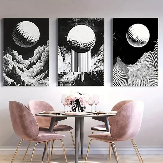 3pcs Featuring Disco Ball Design Wall Art Set Canvas Framed 40x60cm - High Quality Print 100% Australian Made Wall Canvas Ready to Hang