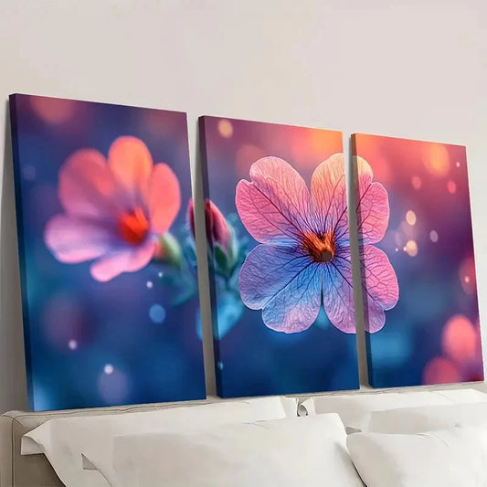3pcs Olive Tree, Peach Blossom KL Wall Art Set Canvas Framed 50x70cm - High Quality Print 100% Australian Made Wall Canvas Ready to Hang