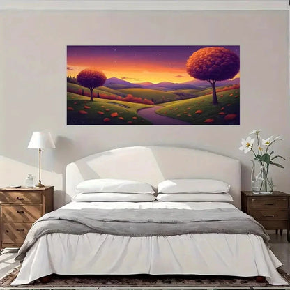 Rolling Hills Orange Trees Wall Art Canvas Office Home Room Framed 120x60cm