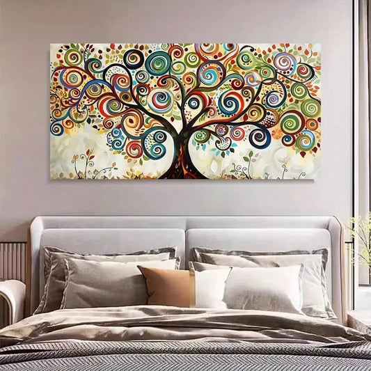 Abstract Tree Of Life Aesthetic Wall Art Canvas Office Home Room Framed 120x60cm
