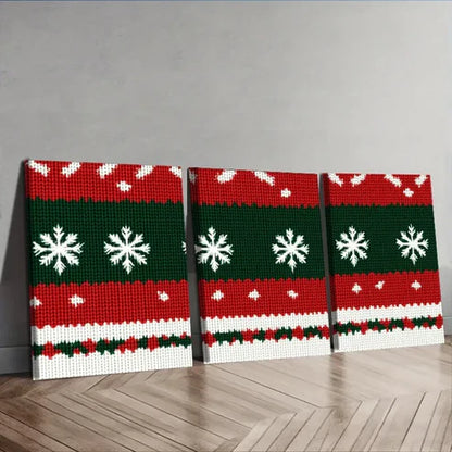 3pcs Christmas sweater pattern Wall Art Set Canvas Unframed - High Quality Print 100% Australian Made Wall Canvas - Bella Home Decor