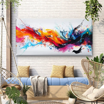 Vibrant Colorful Abstract Wall Art Canvas Office Home Room Framed 120x60cm