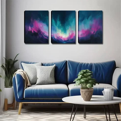 3pcs ,Color Of The Vast Sky Wall Art Canvas Unframed - High Quality Print 100% Australian Made Wall Canvas - Bella Home Decor