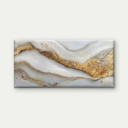 Golden Accent Abstract Wall Art Canvas Office Home Room Framed 120x60cm