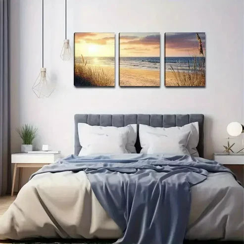 3pcs Sunset Wall Art Set Canvas Unframed - High Quality Print 100% Australian Made Wall Canvas