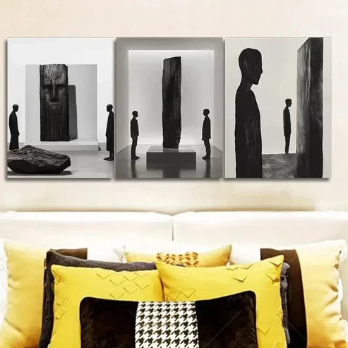 3pcs Display in Exhibition Spaces Wall Art Canvas Unframed - High Quality Print 100% Australian Made Wall Canvas - Bella Home Decor