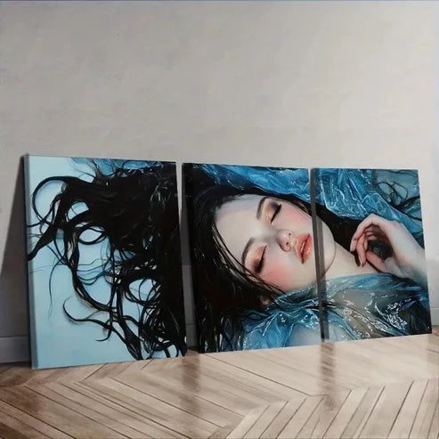3pcs The Woman Lying on the Ground Series Wall Art Canvas Unframed - High Quality Print 100% Australian Made Wall Canvas