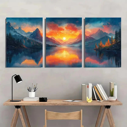 3pcs Colorful Landscape Art of your Choice Metal Print Ready to Hang Art - Bella Home Decor