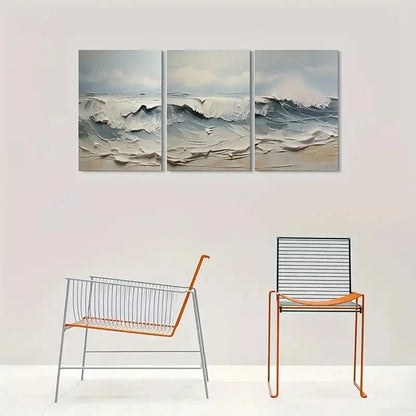 3pcs Abstract Ocean Sea Wave Wall Art Set Canvas Framed 40x60cm - High Quality Print 100% Australian Made Wall Canvas Ready to Hang - Bella Home Decor