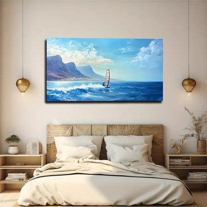 Large Sailing Adventure Wall Art Canvas Office Home Room Framed 120x60cm