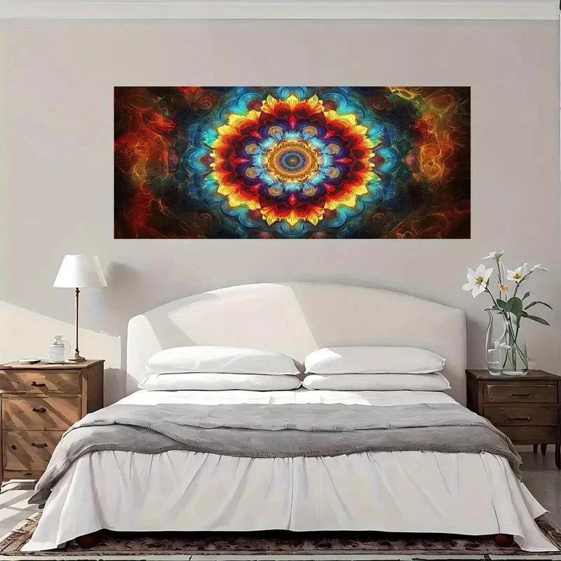 Vibrant Modern Vintage Design Wall Art Canvas Office Home Room Framed 120x60cm