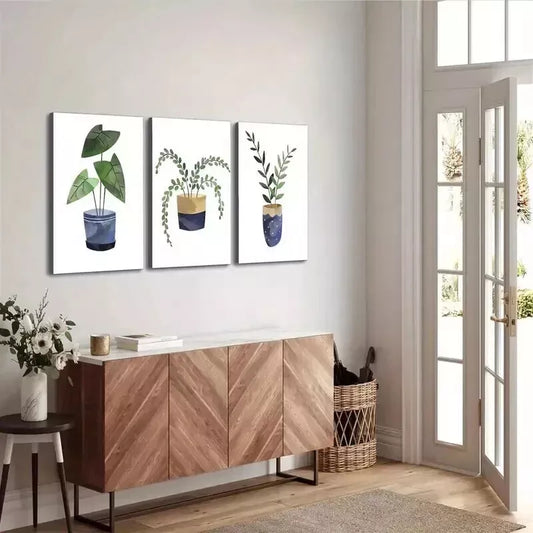3pcs Cactus & Succulent Wall Art Set Canvas Framed 50x70cm - High Quality Print 100% Australian Made Wall Canvas Ready to Hang