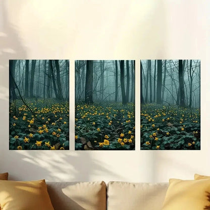 3pcs Colorful and vivid yellow flowers Wall Art Set Canvas Framed 60x90cm - High Quality Print 100% Australian Made Wall Canvas Ready to Hang - Bella Home Decor