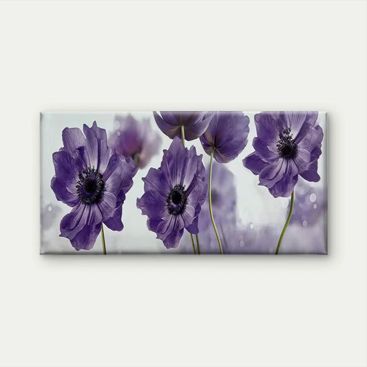 Minimalist Purple Floral Wall Art Canvas Office Home Room Framed 120x60cm