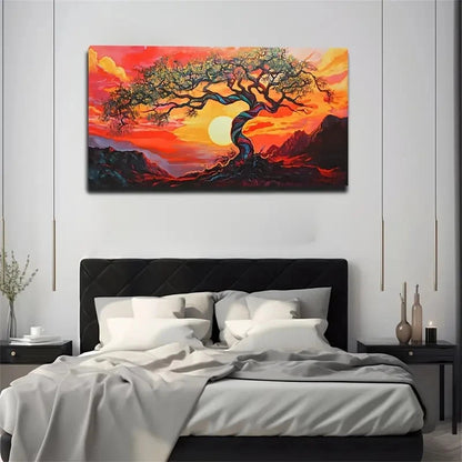 Sunrise Tree Of Life Wall A Wall Art Canvas Office Home Room Framed 120x60cm