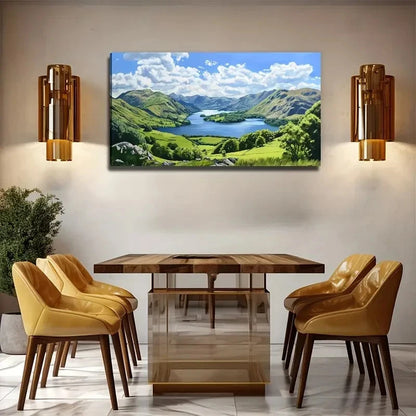 Spectacular Mountains River Wall Art Canvas Office Home Room Framed 120x60cm