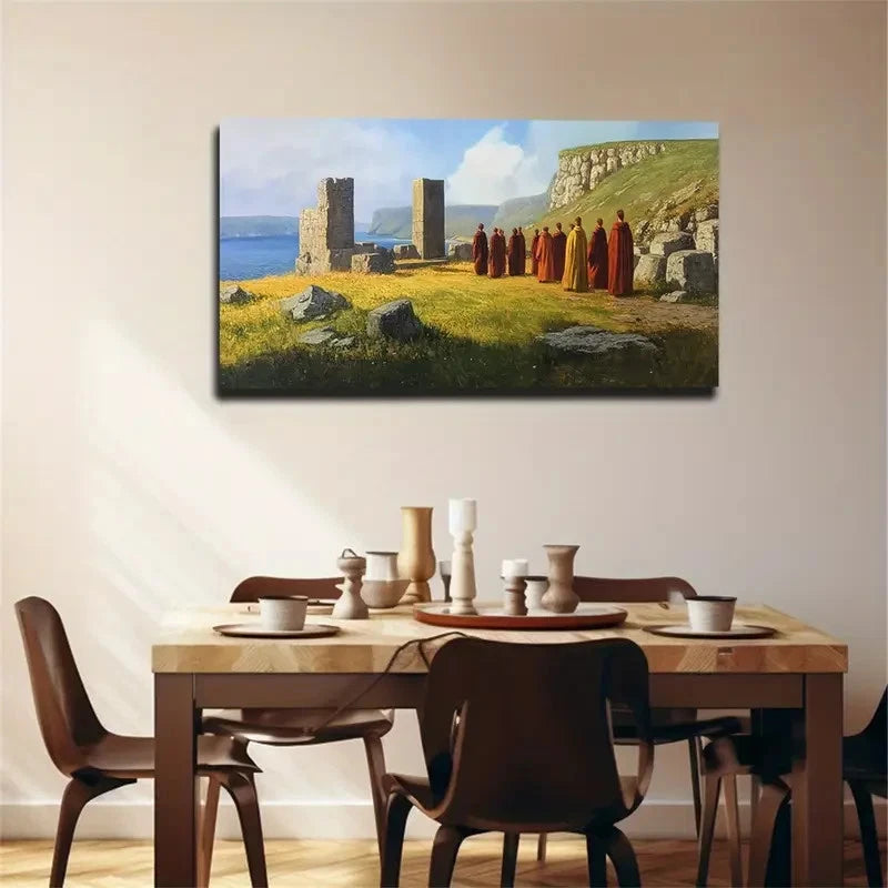 Impressionist Endless Deep Blue Wall Art Canvas Office Home Room Framed 120x60cm