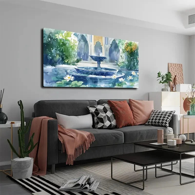 White Flowers Growing Around Wall Art Canvas Office Home Room Framed 120x60cm - Bella Home Decor