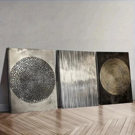 3pcs Three different textures Wall Art Set Canvas Framed 50x70cm - High Quality Print 100% Australian Made Wall Canvas Ready to Hang