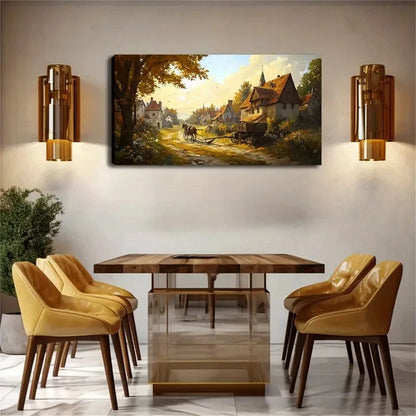 Several Ancient House Scattered Wall Art Canvas Office Home Room Framed 120x60cm - Bella Home Decor