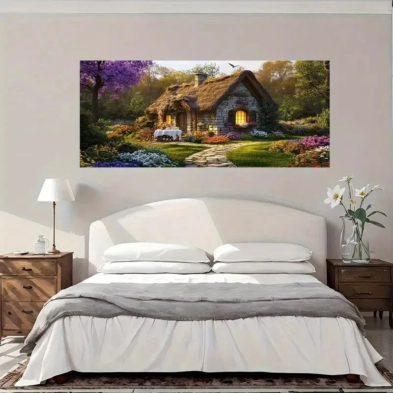 Modern Vintage Design House Wall Art Canvas Office Home Room Framed 120x60cm