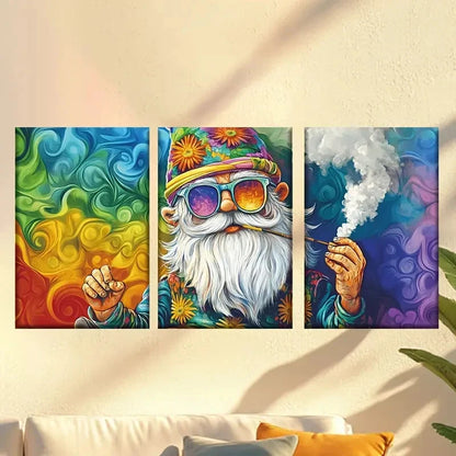 3pcs Dwarf with Glasses & Beard Wall Art Set Canvas Framed 60x90cm - High Quality Print 100% Australian Made Wall Canvas Ready to Hang - Bella Home Decor