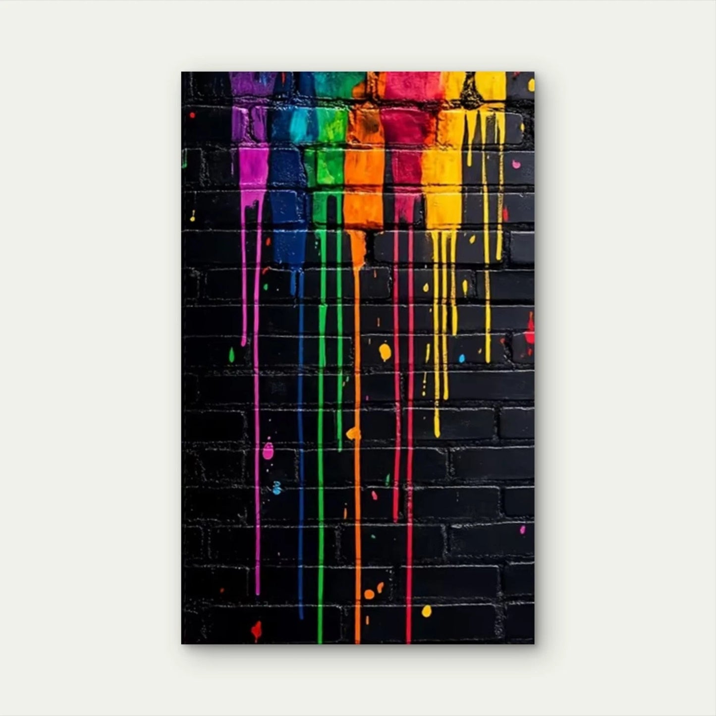 Rainbow Color Block Painting  60x90cm Metal Print Ready to Hang