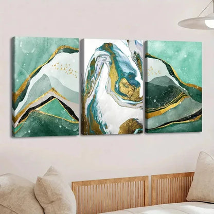 3pcs Simple Nordic Style Abstract Geometry Color Wall Art Set Canvas Unframed - High Quality Print 100% Australian Made Wall Canvas