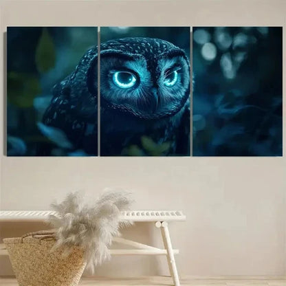 3pcs Enchanted Owl Wall Art Set Canvas Unframed - High Quality Print 100% Australian Made Wall Canvas