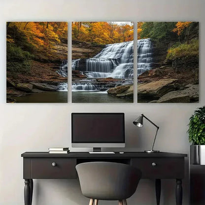 3pcs Cuyahoga Valley National Park Brandywine Wall Art Set Canvas Unframed - High Quality Print 100% Australian Made Wall Canvas - Bella Home Decor