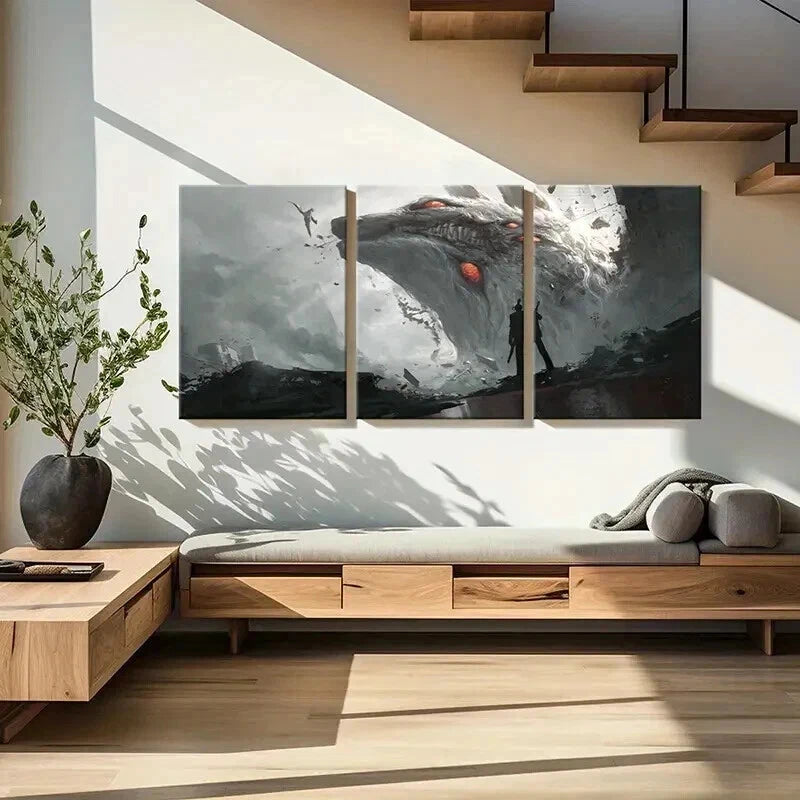 3pcs Japanese Classic Anime Characters Wall Art Set Canvas Framed 50x70cm - High Quality Print 100% Australian Made Wall Canvas Ready to Hang - Bella Home Decor