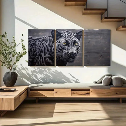 3pcs Artistic Leopard Print Modern Wall Art Metal Print Ready to Hang Art - Bella Home Decor