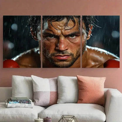 3pcs Rocky Balboa Inspirational Boxing Wall Art Set Canvas Framed 40x60cm - High Quality Print 100% Australian Made Wall Canvas Ready to Hang