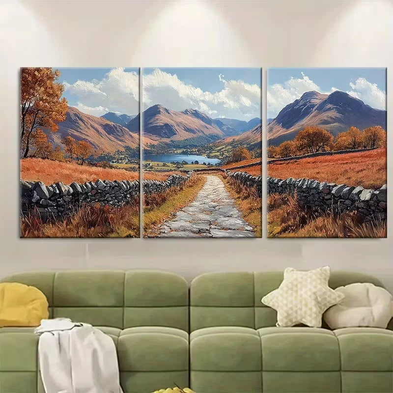3pcs Keswick Honister Pass Slate Metal Print Ready to Hang Art