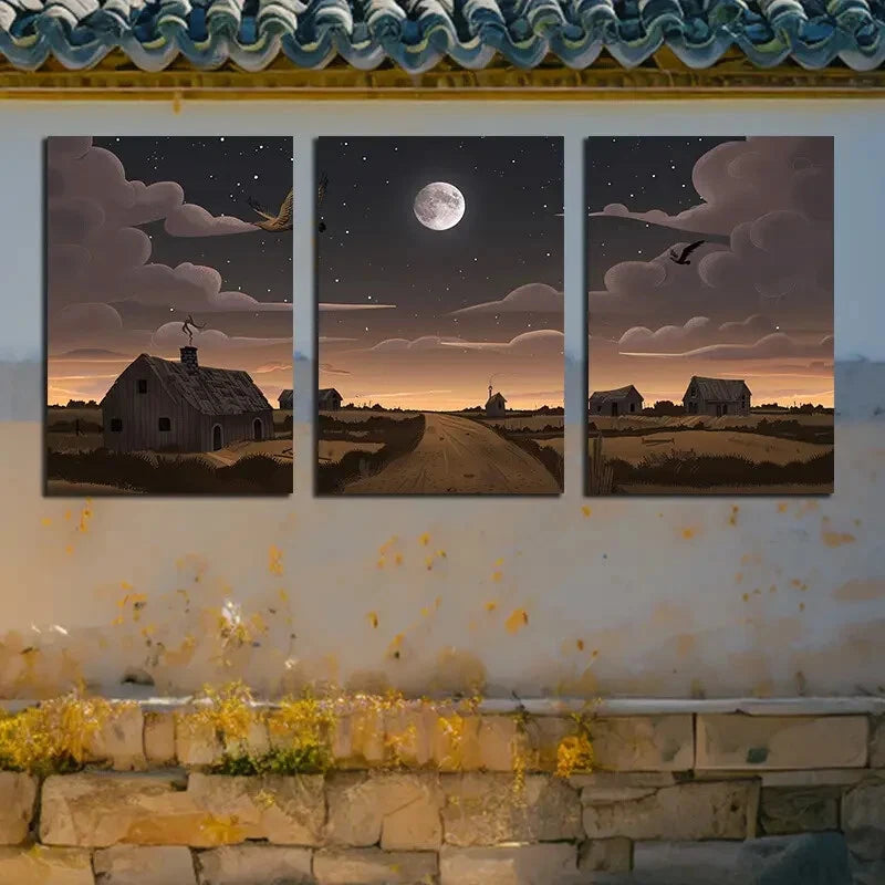 3pcs Dark Clouds Appear, Enveloping The Sky Metal Print Ready to Hang Art - Bella Home Decor