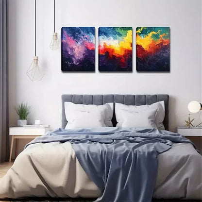 3pcs Vibrant Abstract River Wall Art Canvas Unframed - High Quality Print 100% Australian Made Wall Canvas