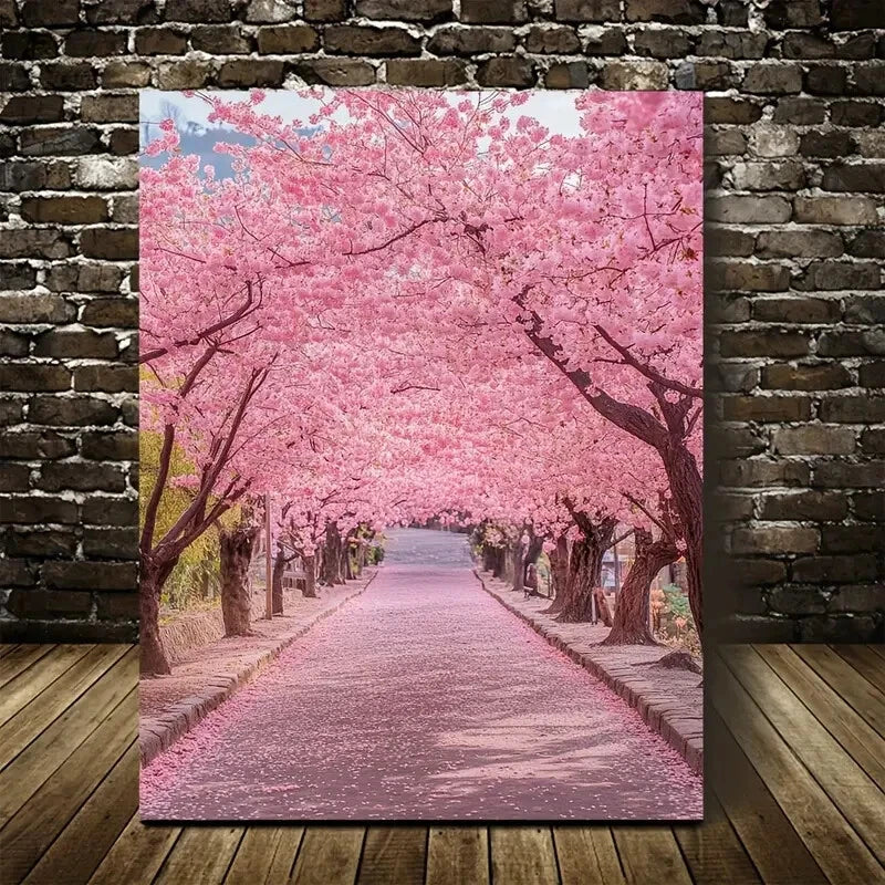 Beautiful Serene Japanese Street Scene Painting 40x60cm Metal Print Ready to Hang - Bella Home Decor