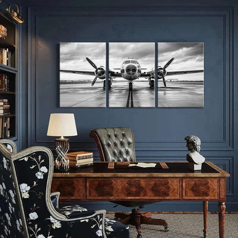 3pcs Industrial Design with Dramatic Sky Metal Print Ready to Hang Art - Bella Home Decor