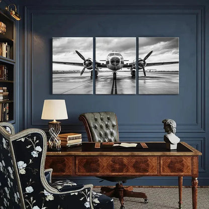 3pcs Industrial Design with Dramatic Sky Metal Print Ready to Hang Art - Bella Home Decor