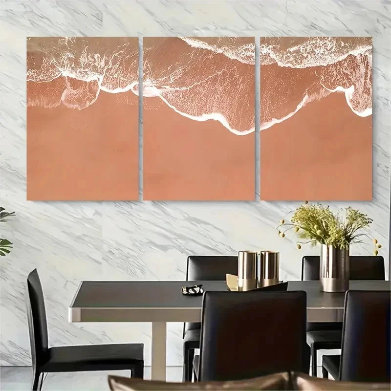 3pcs Ocean Waves Coastal Seascape Metal Print Ready to Hang Art